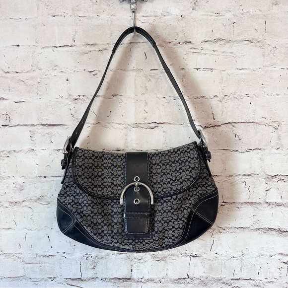 Coach Handbags - Coach Black and Gray Y2K Vintage Signature Small SoHo Bag